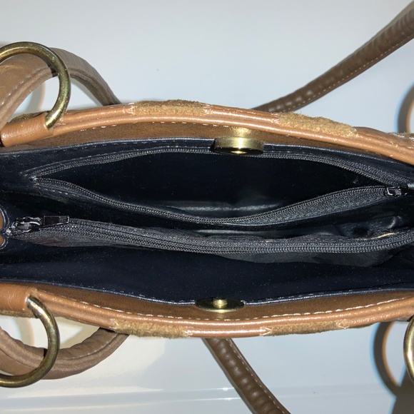 Vintage Judi Simon USA Leather & Suede Patchwork Handbag - Picture 8 of 16